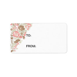 Vögel und Blume Adressaufkleber