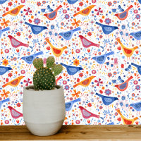 Vögel und Blume Farben Wasserfarben Kunst