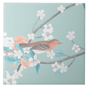 Vögel und Blume Fliese