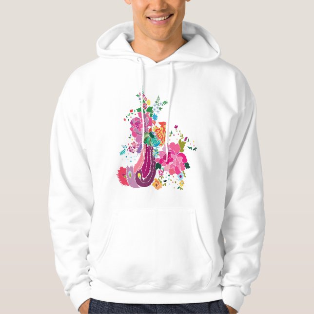 Vögel und Blume Hoodie (Vorderseite)
