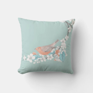 Vögel und Blume Kissen