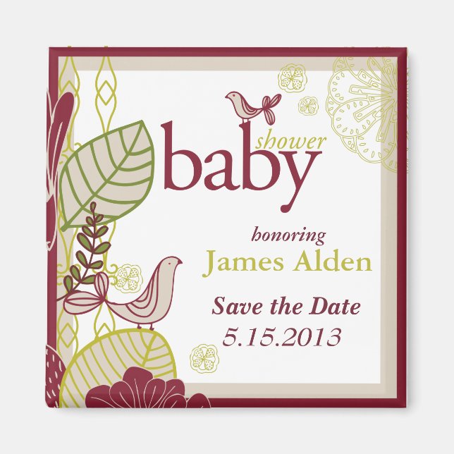 Vögel und Blume Magnet (Vorne)