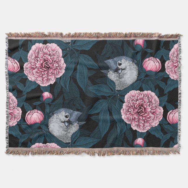 Vögel und Blume mit rosa Birnen und Blätter Decke (Vorderseite)