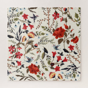 Vögel und Blume: Nahtlose Blumenmuster