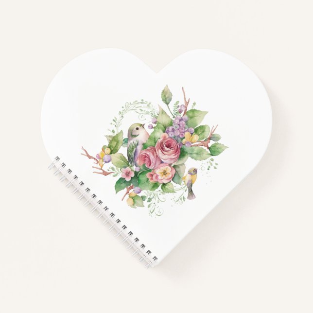 Vogel und Blume Notizbuch (Vorderseite)