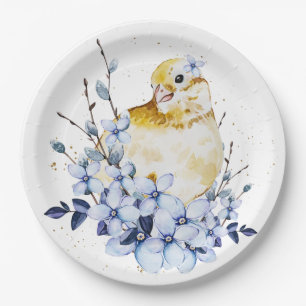 Vögel und Blume Pappteller