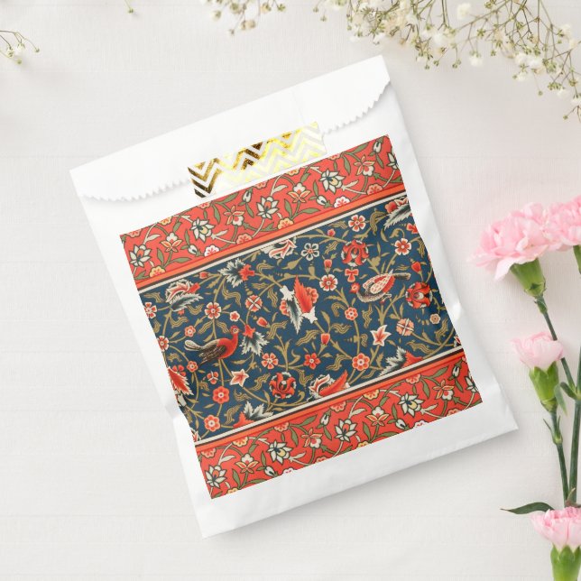Vogel und Blume Persisches Blaues Muster Geschenktütchen (Versiegelt)