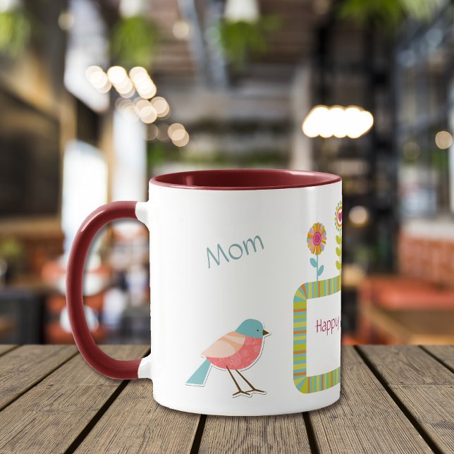 Vögel und Blume Personalisierte Mama Tasse (Von Creator hochgeladen)
