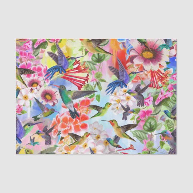 Vögel und Blume Seidenpapier (Vorderseite)