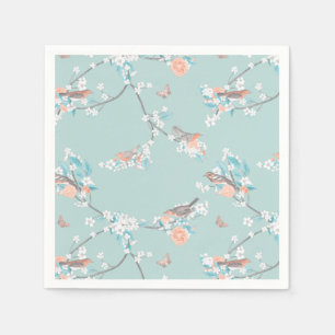 Vögel und Blume Serviette