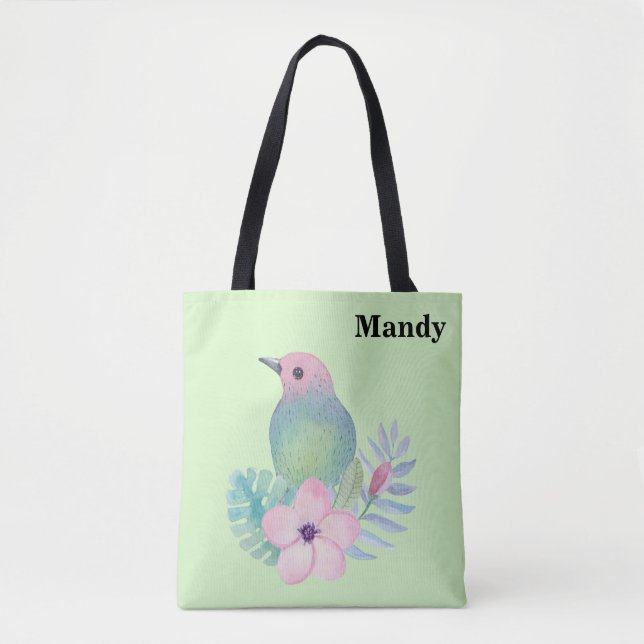 Vogel und Blume Tasche (Vorderseite)