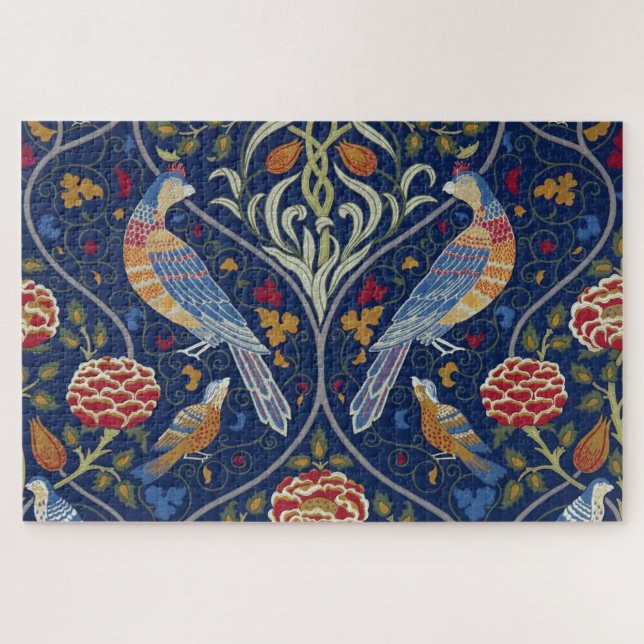 Vögel und Blume, William Morris (Horizontal)
