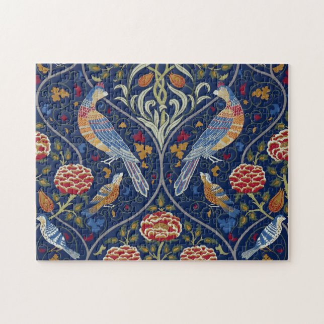 Vögel und Blume, William Morris (Horizontal)