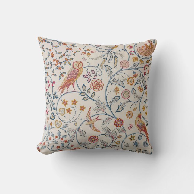 Vögel und Blume, William Morris Kissen (Vorderseite)