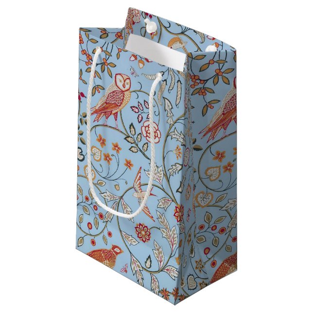 Vögel und Blume, William Morris Kleine Geschenktüte (Vorderseite Schrägansicht)