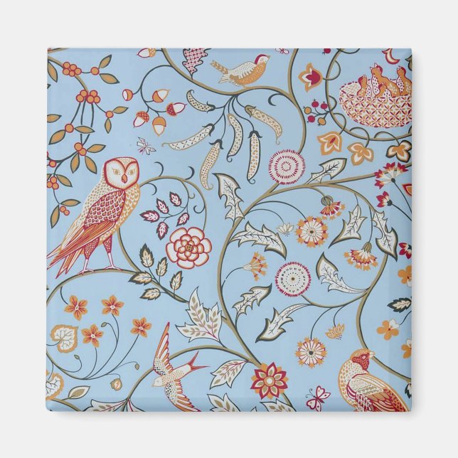 Vögel und Blume, William Morris Magnet (Vorne)