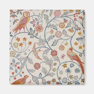 Vögel und Blume, William Morris Magnet