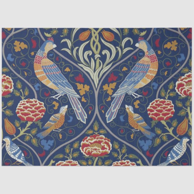 Vögel und Blume, William Morris Seidenpapier (Vorderseite)