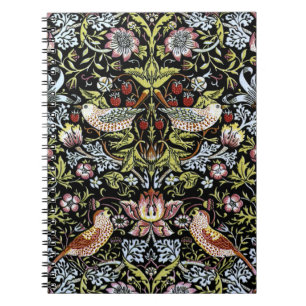 Vögel und Blumen 2 Williams Morris Notizblock