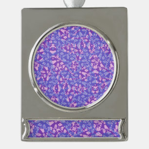 Vögel und Blumen Banner-Ornament Silber