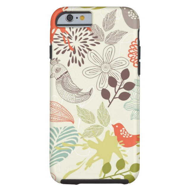 Vögel und Blumen Case-Mate iPhone Hülle (Rückseite)