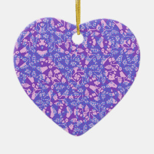 Vögel und Blumen Keramik Ornament