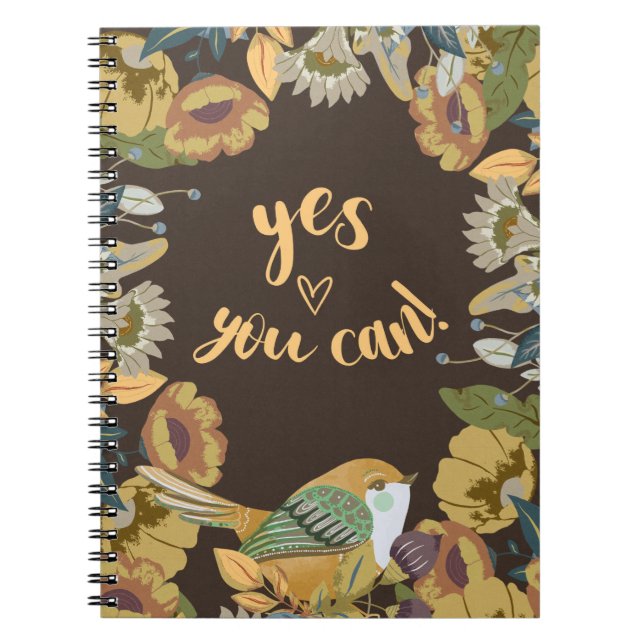 Vögel und Blumen Kunst Notizblock (Vorderseite)