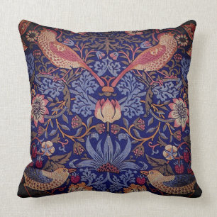Vögel und Blumen-Tapisserie Kissen