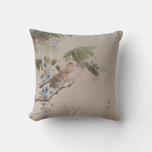 Vögel und Blumen von Watanabe Seitei Kissen