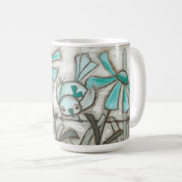 Vögel und Blüte/Laguna-Blau - Tasse