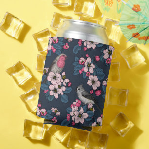 Vögel und Blüten Dosenkühler