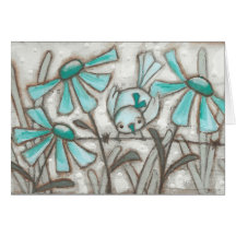 Vögel und Blüten/Laguna Blau - Leere Innenseite