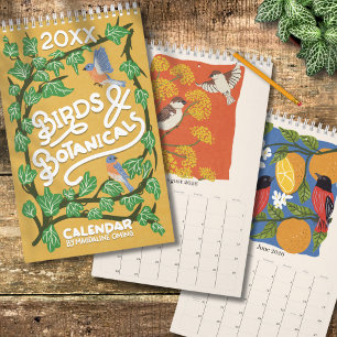 Vogel- und Botanikillustrationen 2027 Vintage Kalender