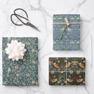 Vögel und Früchte Vintag William Morris Muster Geschenkpapier Set