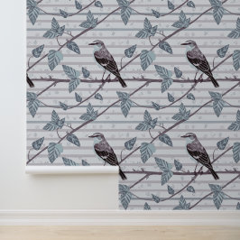 Vogel- und Gelbblüten Tapete