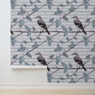 Vogel- und Gelbblüten Tapete