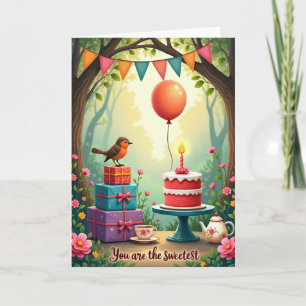 Vogel und Geschenke Geburtstagskarte Karte