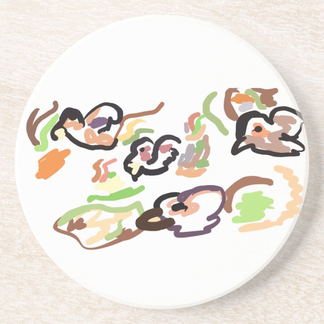 Vögel und Herbst Getränkeuntersetzer (Vorne)