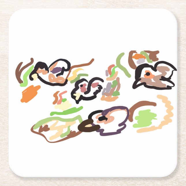 Vögel und Herbst Rechteckiger Pappuntersetzer (Vorderseite)