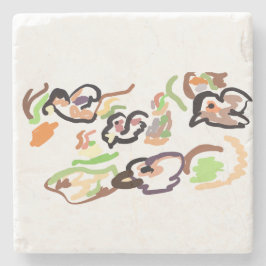 Vögel und Herbst Steinuntersetzer