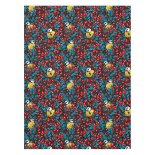 Vögel und Hunde Rose Hüften, blau und rot Tischdecke