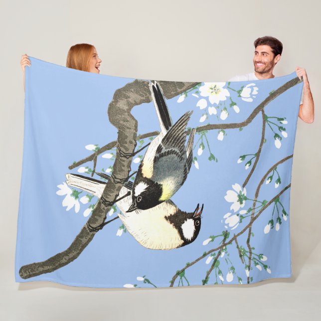 Vögel und Kirschblüten Ohara Koson Fleecedecke (Beispiel)