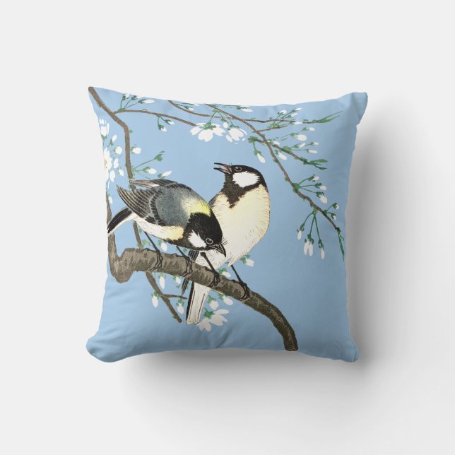 Vögel und Kirschblüten Ohara Koson Kissen (Vorderseite)