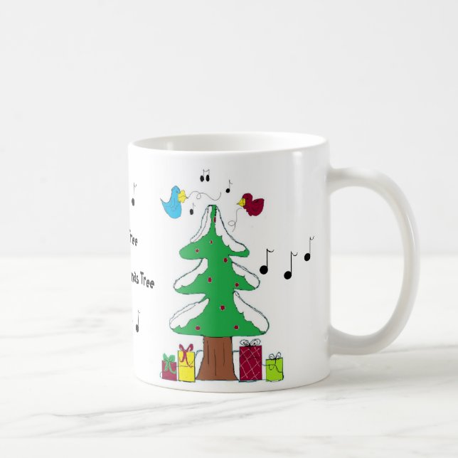Vögel und musikalische Hinweise Kaffeetasse (Rechts)