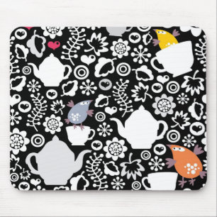 Vogel- und Schalenmuster Mousepad