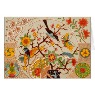 Vögel und Schmetterlinge Faltkarte