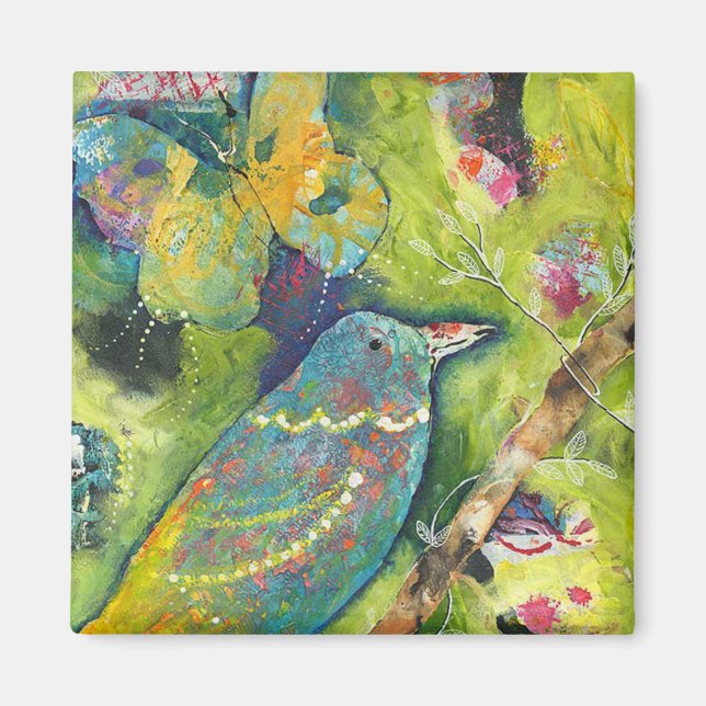 Vogel- und Schmetterlingsmagnet Magnet (Vorne)