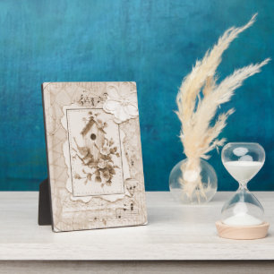 Vögel und Shabby Chic Fotoplatte