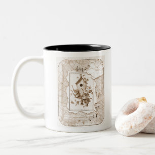 Vögel und Shabby Chic Zweifarbige Tasse