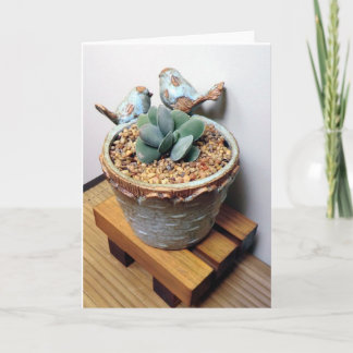 Vögel und Succulents Notecard Karte